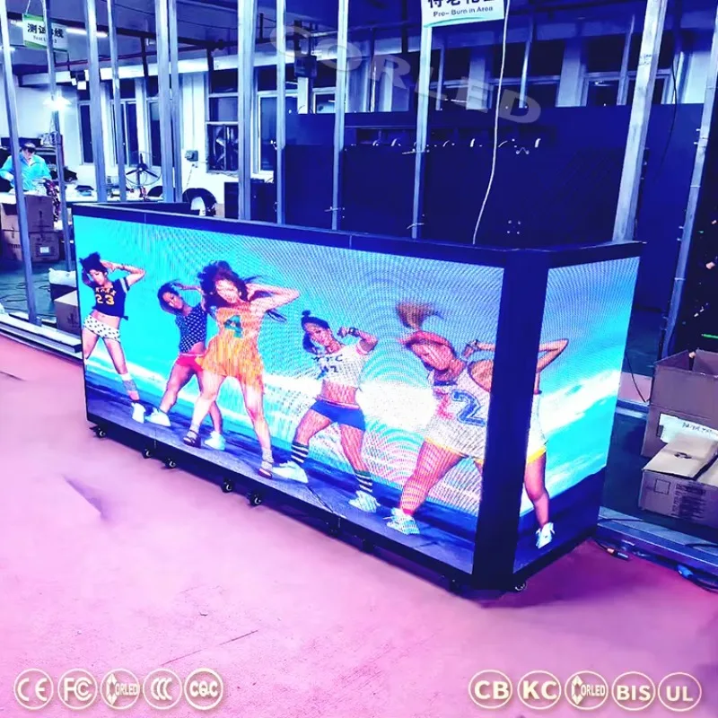 RGB Pixel Control Indoor LED Screen DJ Booth Table Ultra Clear Display Panel for Nightclub Professional Stage Live Show Performa