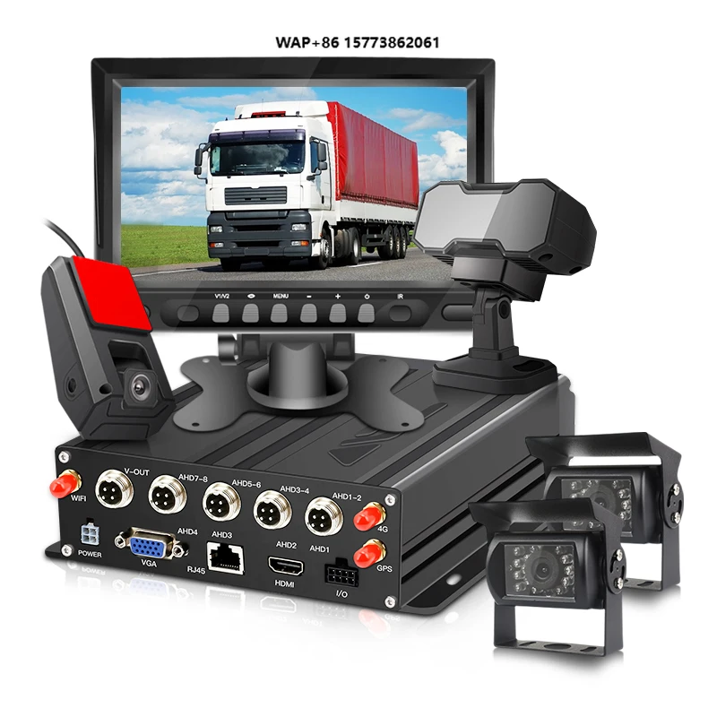 System DVR do ciężarówek GPS 3G 4G WiFi DSM ADAS Mdvr Monitor 4-kanałowy Zestaw Samochodowy Autobusowy SD DVR z Monitorowaniem Zmęczenia Kierowcy System DVR do Ciężarówek
