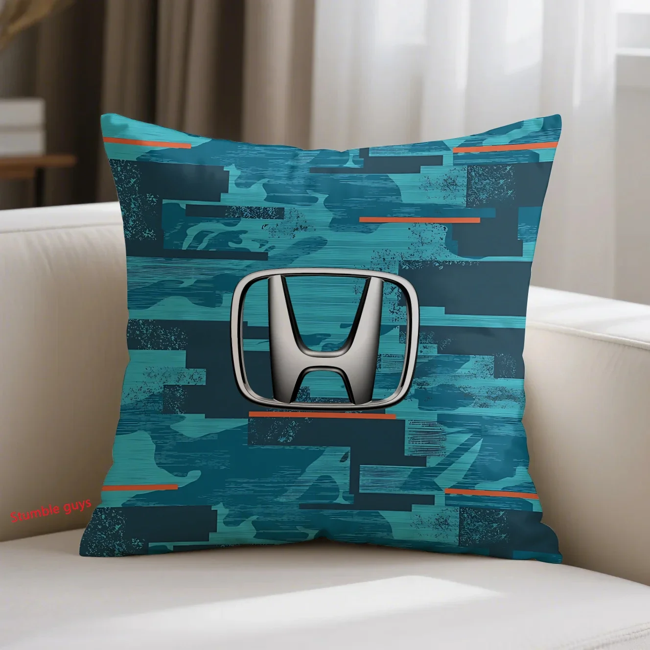 45X45cm Honda Sofa Cushion Cover Sports Motorcycle Racing Decorative Home Essential