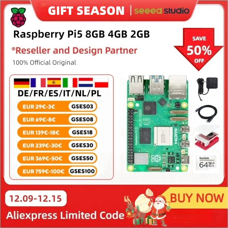 Raspberry pi5 8gb 4gb 2gb laptop, raspberry pi 5 mini computador, 2.4ghz 64bit quad-core arm Cortex-A76, bluetooth5.0, bluetooth sem fio