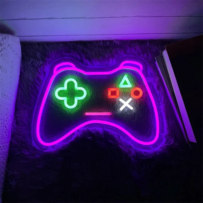 Game Pad Neon Sign Custom Game Room Game Controller LED Neon Light Gaming Room Gamepad Wall Art Decor Home Bedroom Decoration