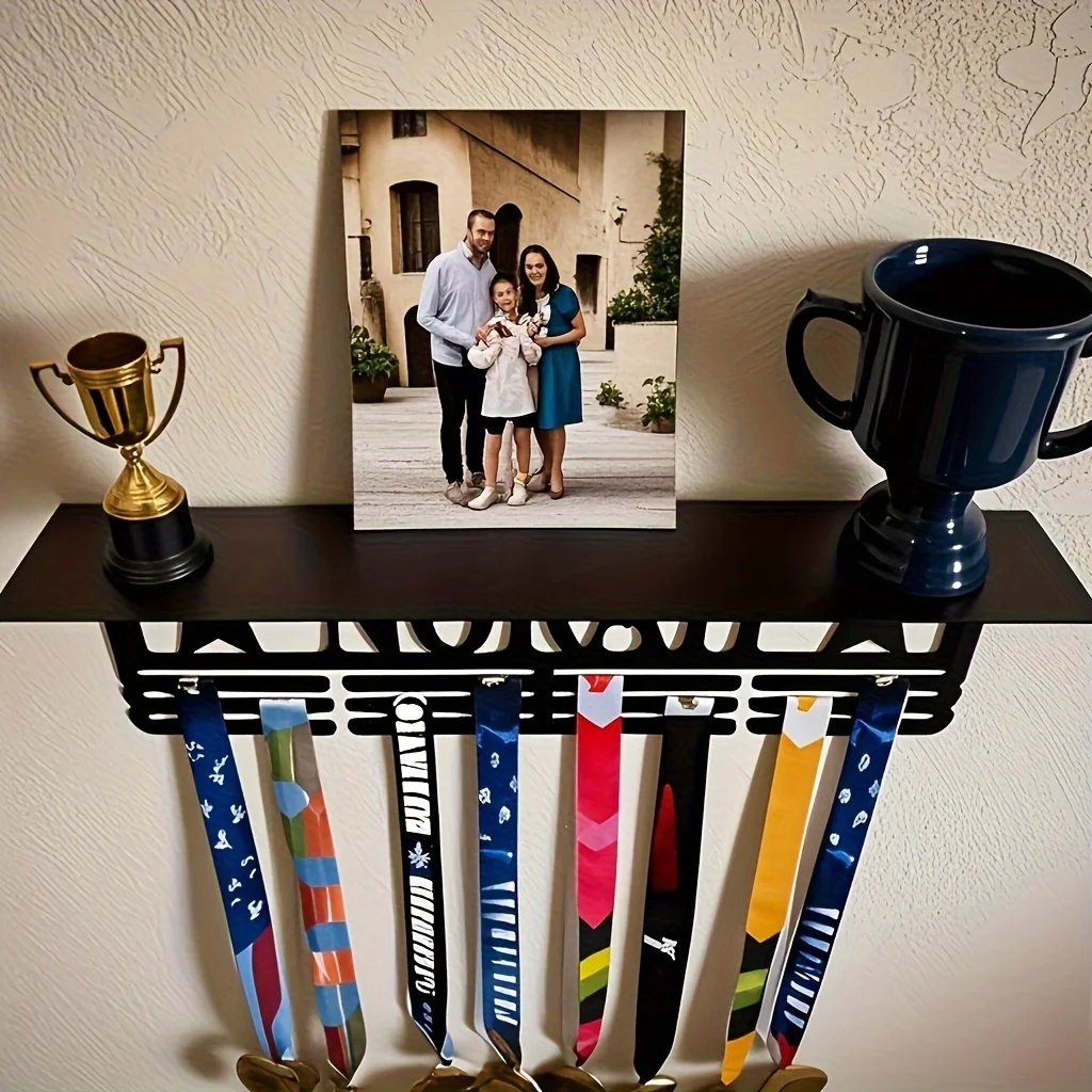 1Pc Custom Creative Stars Metal Medal Holder Rack,Hang Metal Wall Art,Home Decor Sports Award rack storage rack,Birthday Gift