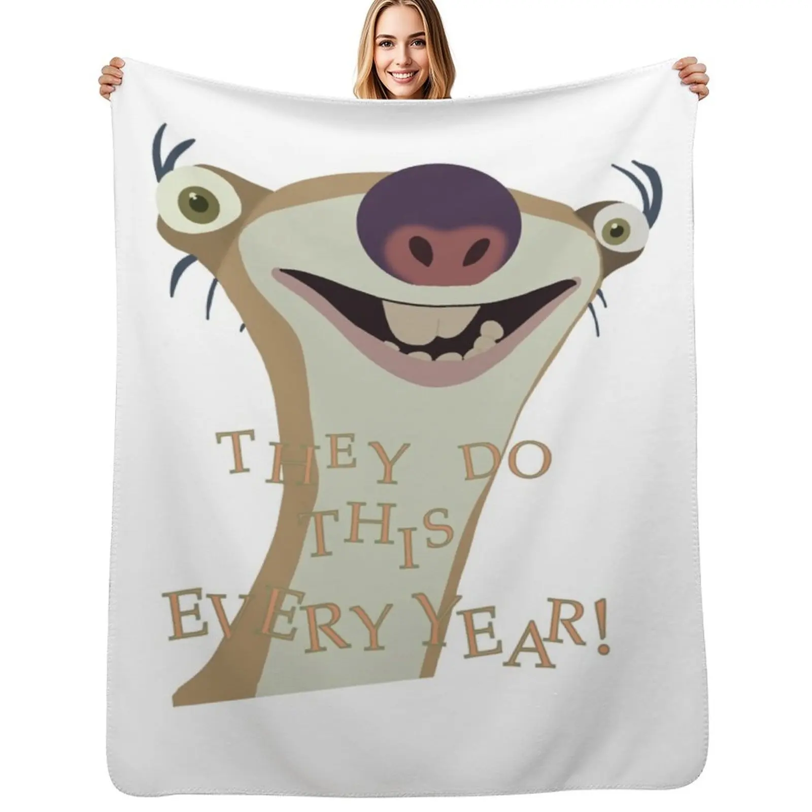 

Sid the Sloth Throw Blanket Fluffy Cozy Throw Blanket for Home Decor