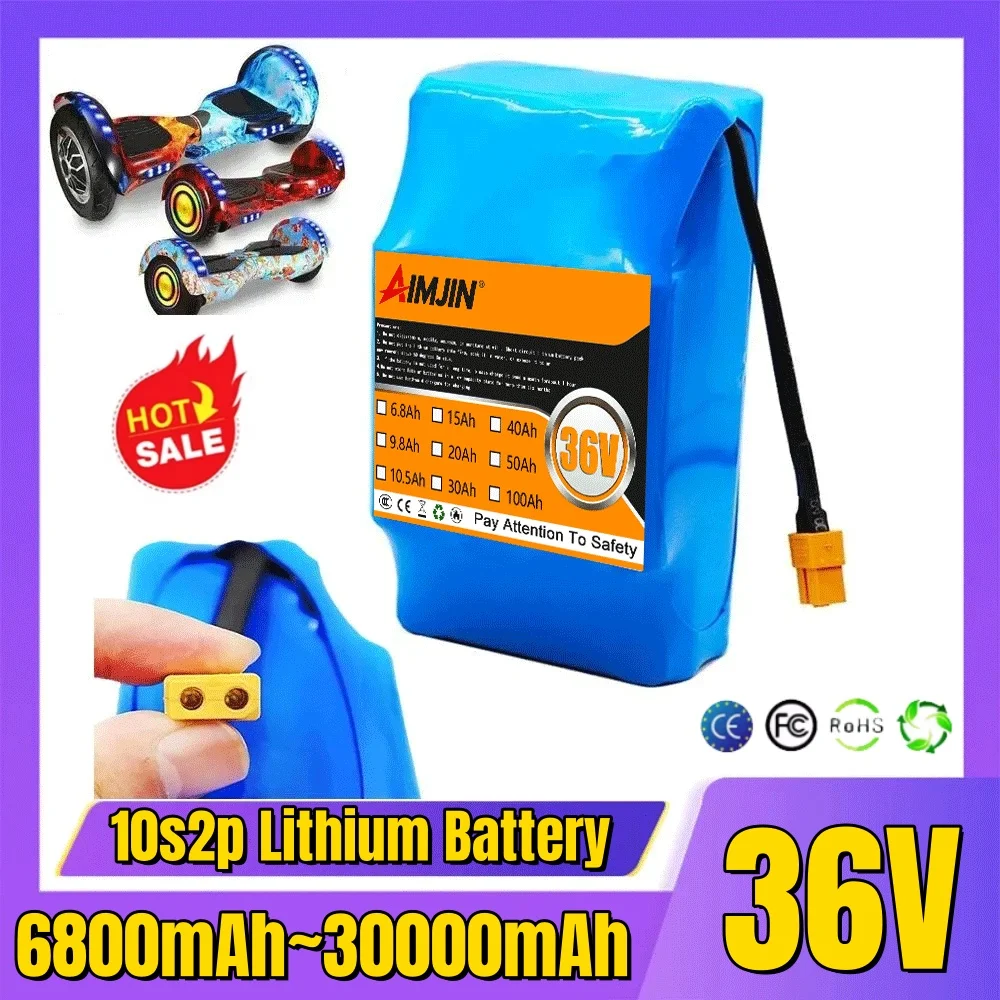 36V 9800mAh 10s2p Battery Packs Rechargeable Lithium Ion Battery for Electric Self Balancing Scooter HoverBoard Unicycle