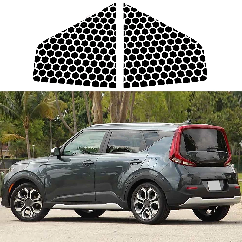 

2Pcs PVC black For Kia Soul 2019-2022 car side rear glass sticker car exterior decoration protection accessories
