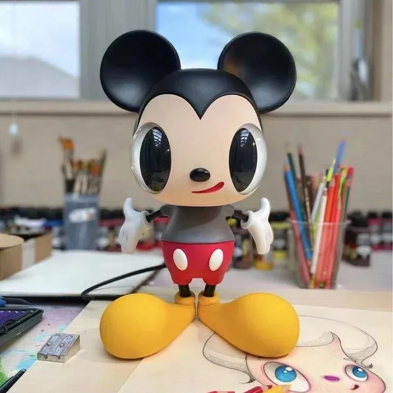 Disney Big-eyed Mickey Mouse Co-branded Desktop Ornaments Figure Doll Sculpture Toy Trend Model Collection Kids Birthday Gifts