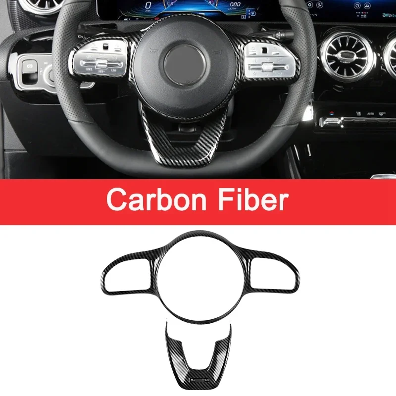 

2PCS Car Steering Wheel Button Frame Sticker Trim for Benz W177 W205 W213 Sport Edition 2019-2020