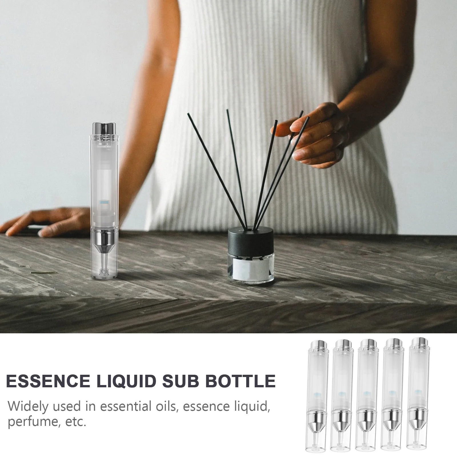 

5Pcs Eye Cream Bottles Press Needle Design Refillable Sub Packing Bottles Easy Press Liquid No Waste Compact Travel Essential