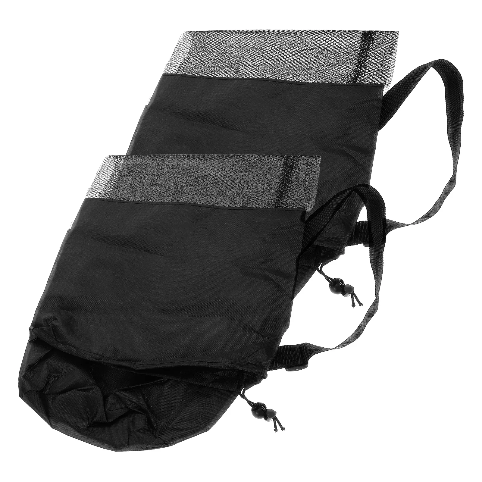 

2Pcs Yoga Mat Storage Bag Mesh Ventilated Design Oxford Fabric Drawstring Yoga Carrier Portable Shoulder Bag for Gym Pilates