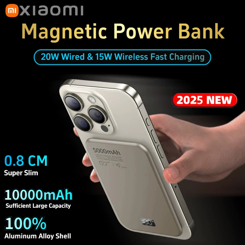 Xiaomi Super Thin Magnetic Power Bank 10000mAh Portable External Battery PD20W Fast Charging PowerBank for Magsafe iPhone Samsun