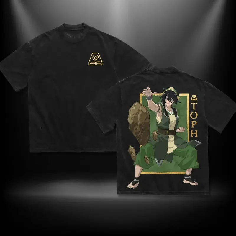Anime Avatar The Last Airbender TophBeifong Graphic T Shirt Men Women Casual Oversized Tshirt Washed Cotton Tee Harajuku T-shirt