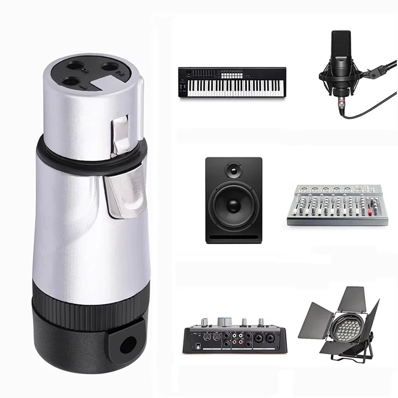 ABDJ-ذكر/أنثى محول لحام ميكروفون XLR مدمج قابل للتعديل 90 °   الزاوية اليمنى 3Pin XLR موصل اللحام 3 PIN XLR ينتهي