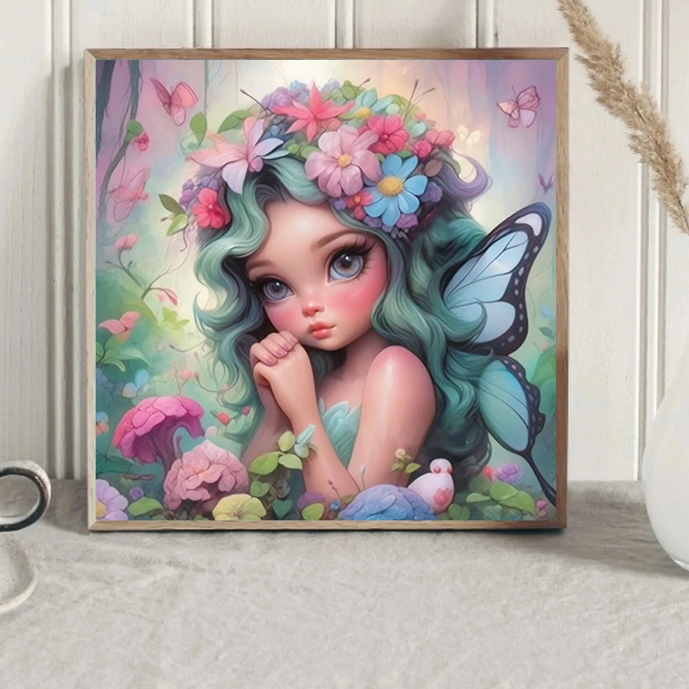 Butterfly Fairy Angel Girl 5D DIY AB Diamond Painting Mosaic Dark Elf Cross Stitch Kits Rhinestones HandCraft Home Decor Gifts