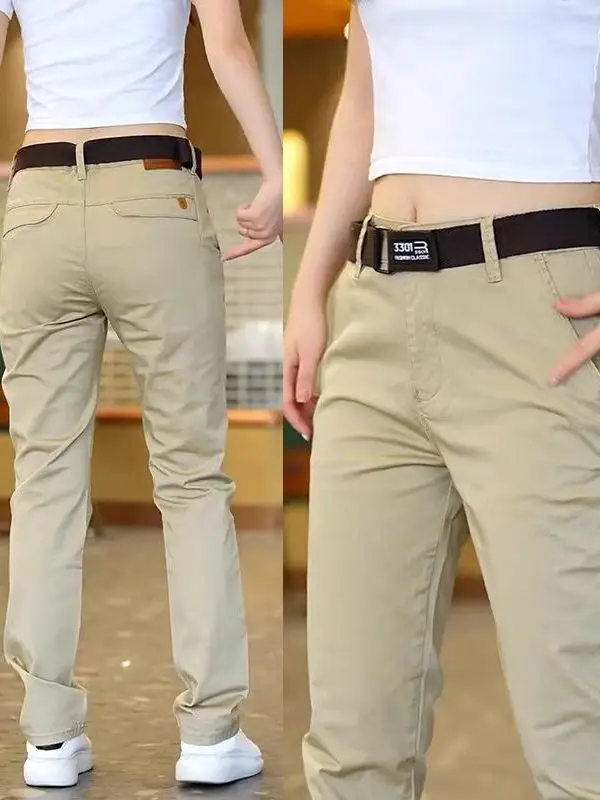 

Men's Workwear Casual Pants Loose Fit Straight Leg Trousers Durable for Labor Wear Faionable Long Pants Busin Versatile