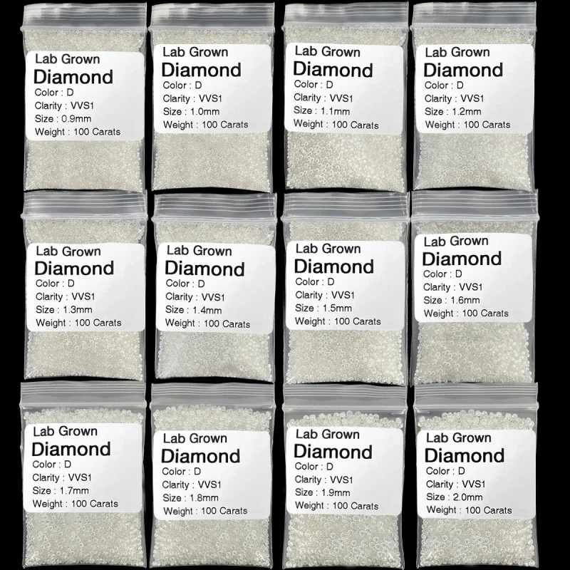 100% Pass Diamond Tester Lab Created HPHT CVD Melee Diamond 0.8~3.0mm Small Size Lab Grown Diamond Wholesale view 2