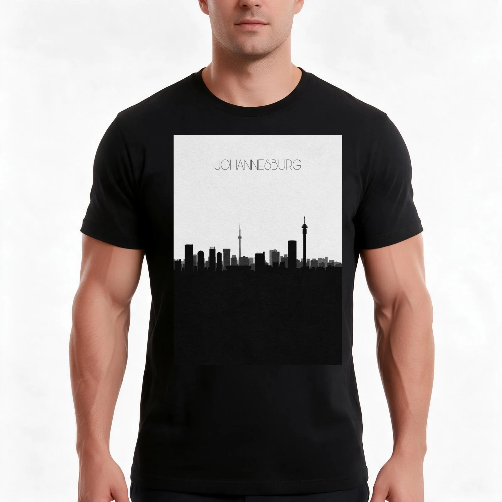 Travel Posters Destination: Johannesburg T-Shirt, Summer Casual Cotton Tee, Oversized Streetwear Tops, Vintage Graphic Print