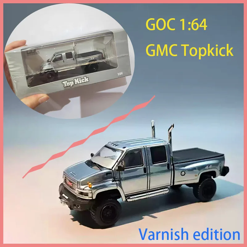 

Модель автомобиля GOC Diecast 1:64 GMC Topkick Pickup Truck Varnish Edition, литая под давлением, из сплава, статическая коллекционная модель, украшение, праздничные подарки, игрушки