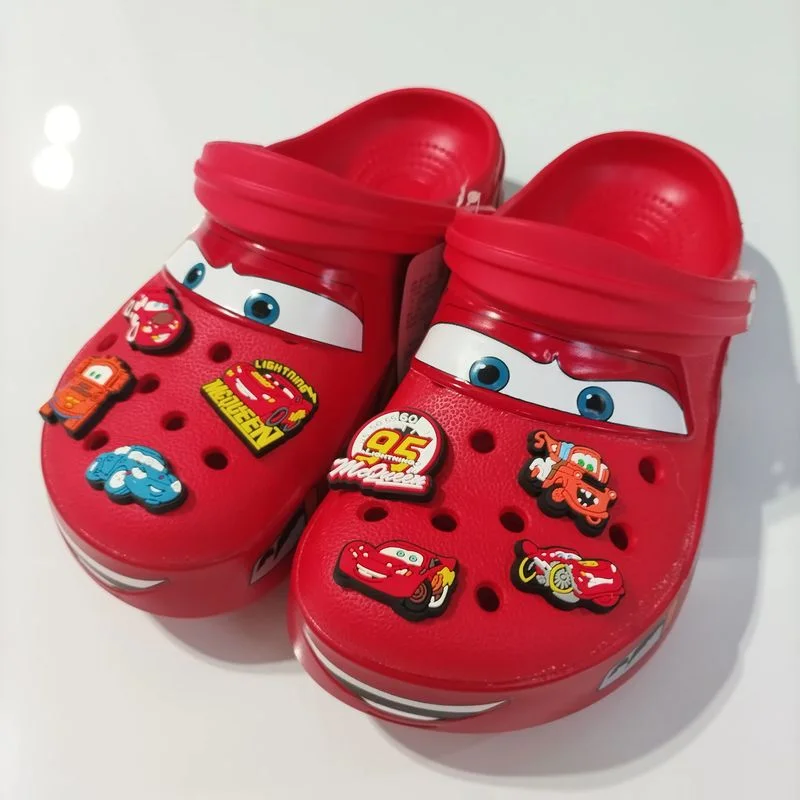 

Cartoon Pixar Lightning Mcqueen Breathable Summer Clogs Lightweight Non-Slip Garden Shoes For Kids Adults Beach Slippers Sandals