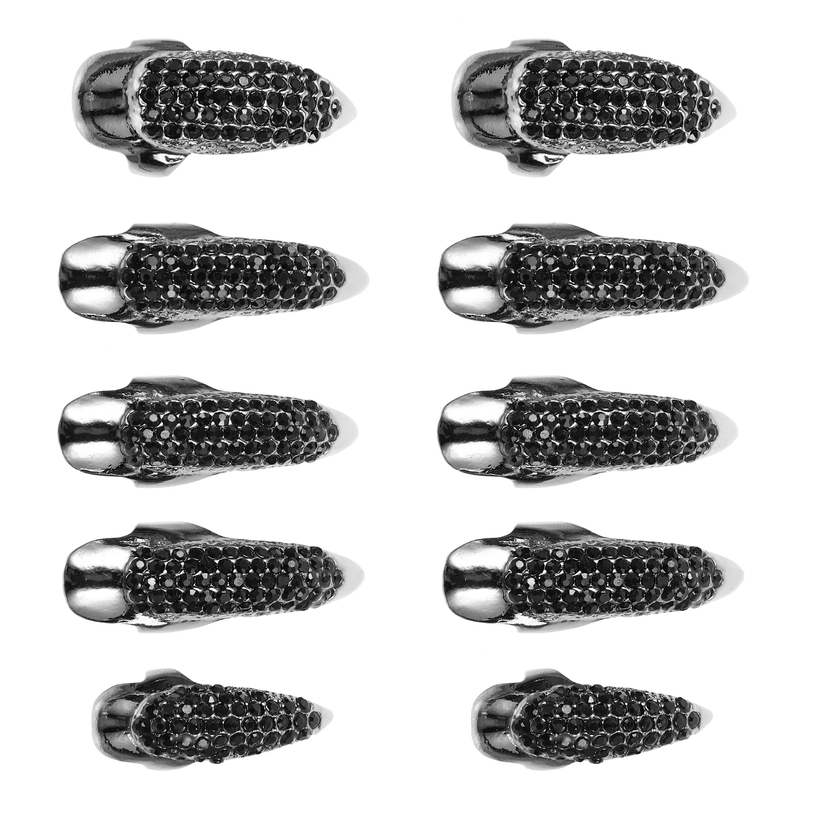 

1Set Halloween Finger Claw Nail Rings Simulated Animal Claws Gothic Eagle Fingertip Claws Cosplay Punk Finger Decorations