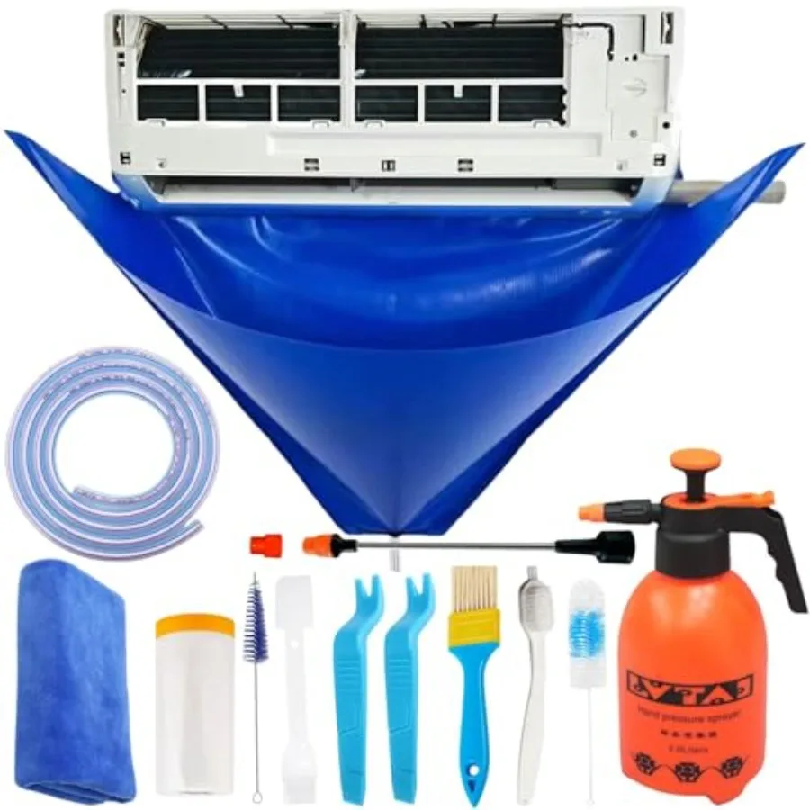 

Oiktylr Mini Split Cleaning Kit Bag with 2L High Pressure Sprayer Air Conditioner Cleaning Kit with Waterproof PVC AC Cleaning
