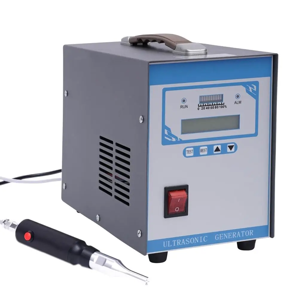 28 كيلو هرتز يده ماكينة لحام البلاستك بالموجات فوق الصوتية المحمولة ABS/PP/PE 700 واط السلس التثبيت الجمعية بقعة لحام ختم المسمار