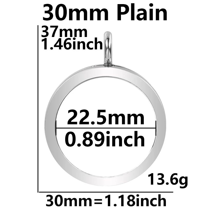 1-5pcs Round Memory Locket Pendant for DIY Jewellery