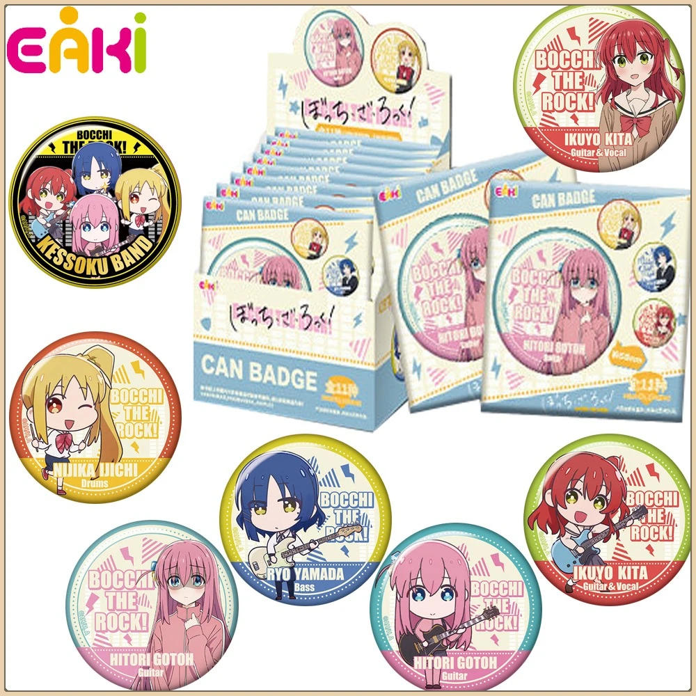 

New EAKI Genuine Bocchi The Rock！Anime Collection DIY Craft Design Exquisite Round Badge Clothing Accessories Kids Hobbies Gifts