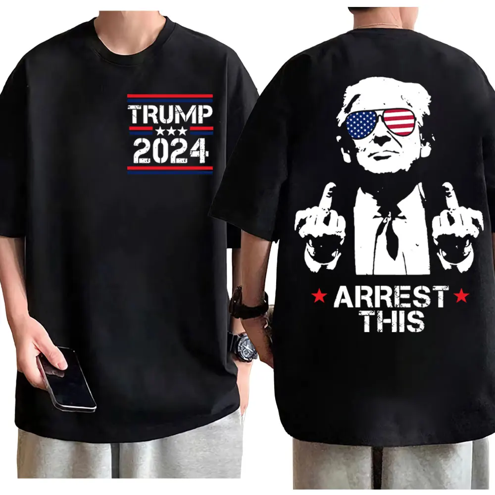 

Funny Donald Trump Arrest This Print T-shirt Unisex Fashion Vintage Short Sleeve T-shirts Summer Casual Oversized Cotton T Shirt