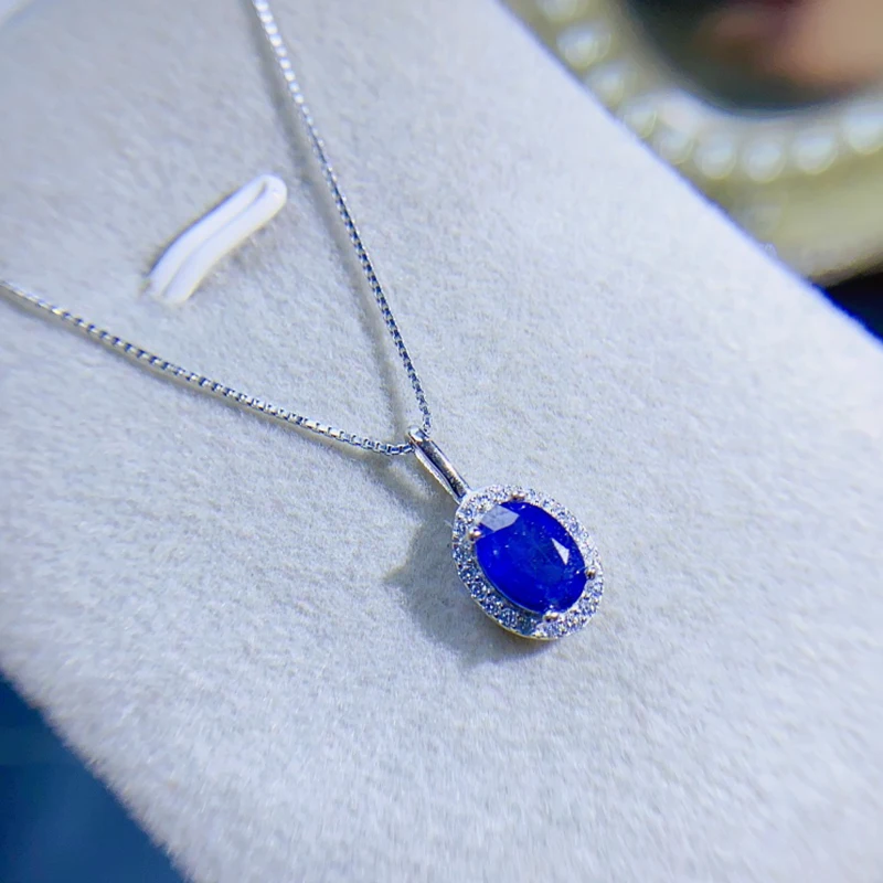 

Natural sapphire pendant necklace for women silver 925 jewelry luxury gem stones 18k gold plated free shiping items