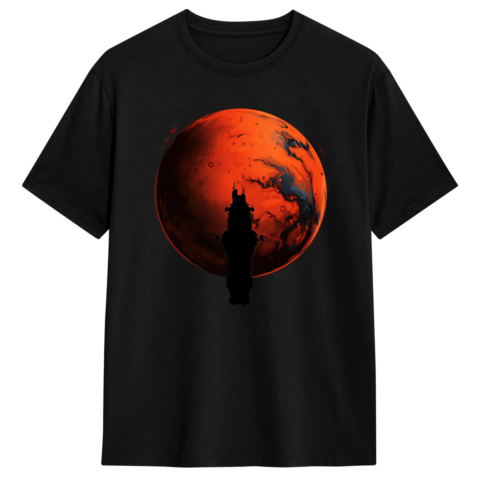 Oversized T Shirt Summer The Expanse Roci flying over Mars Hip Hop T Shirts  Cotton Tee Shirt for Man Y2K Fun Short Sleeve Tees