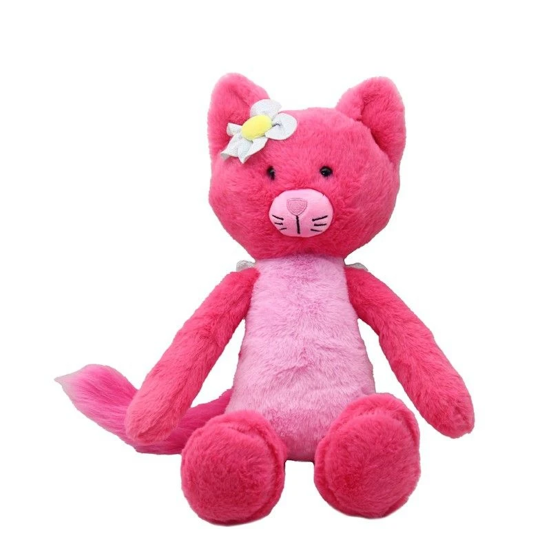 38CM Cute Pink Flying Cat Plush Toy Kawaii Girls Sleep With Surrounding Animal Dolls To Give Children Birthday Christmas Gift