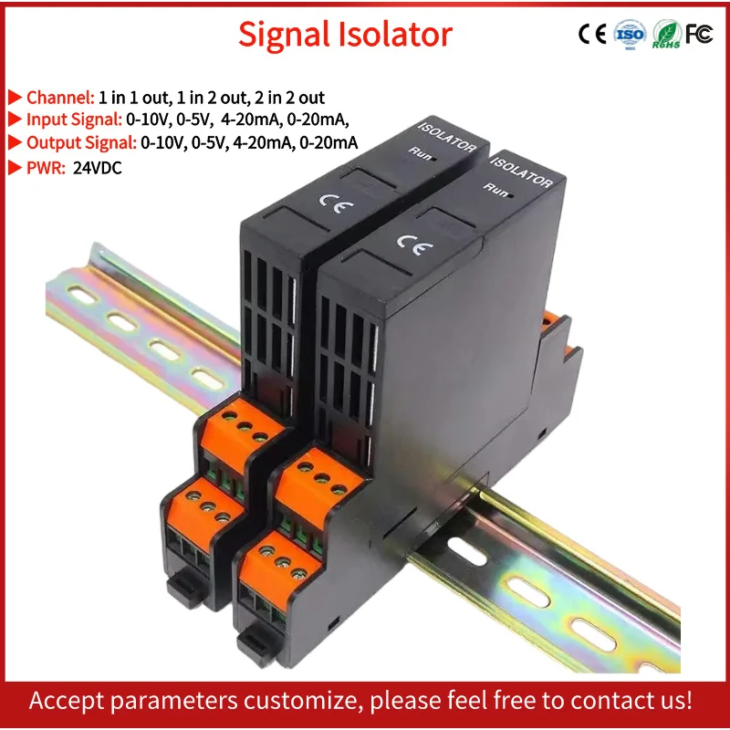 Current Input Distribution Isolator Pluggable Signal Isolator analog 4-20ma converter distributor current transmitter 0-10v 0-5v