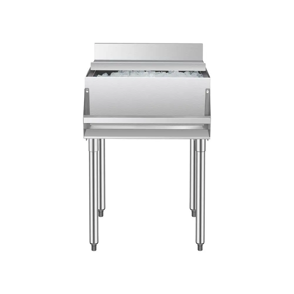 

Underbar Ice Bin 61.6L Commercial Ice Storage Container with Sliding Lid and Bottle Holders for Bars and Restaurants