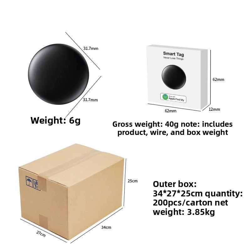 جهاز AirTag المضاد للضياع لجهاز Apple Findmy Locator الأصلي Itag Pet Tracker