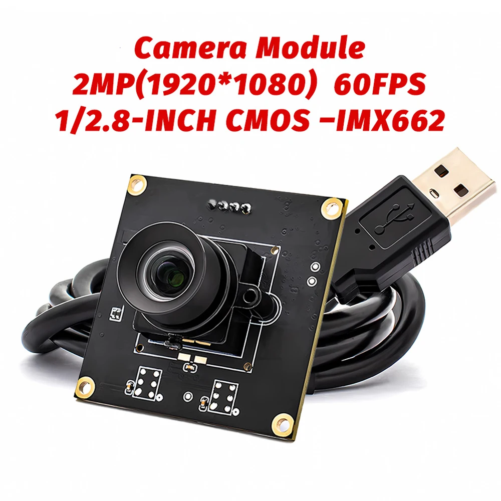 

1920*1080 USB Camera Module 1/2.8" IMX662 CMOS 2MP60FPS Free Drive USB2.0 OTG UVC Compatible Plug Play For Windows/Linux/Android