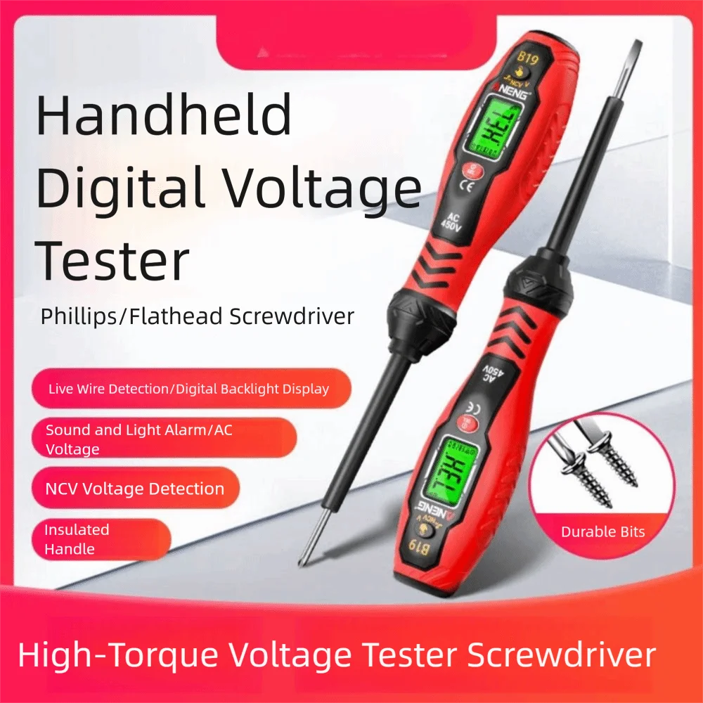 

30-1000V Voltage Detector Pen Buzzer Alarm Handheld Non-Contact Voltage Tester Voltage Display Color Light Display