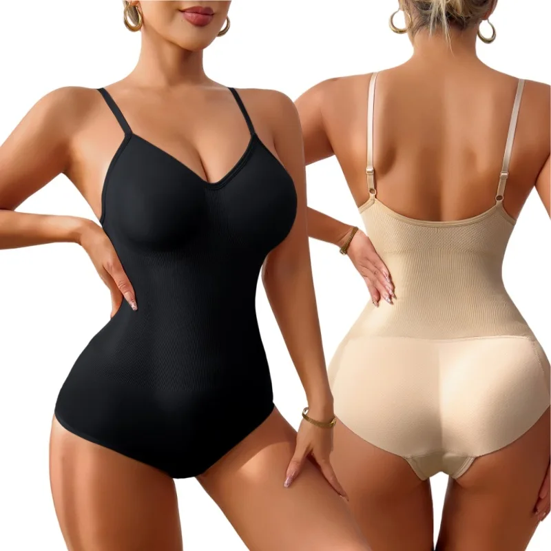 

Seamless Body Shaper Bodysuit With Padded Slim Waist Tummy Control Shapewear Bodysuit For Woman Plus Size Slimming Body Suit
