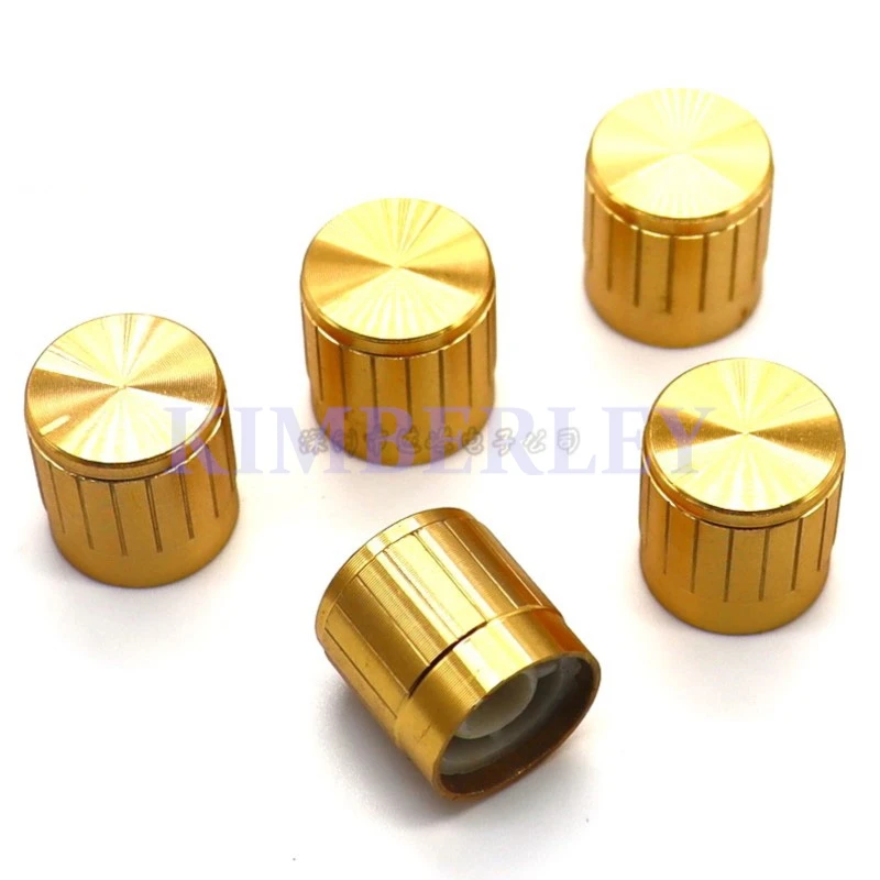 5 Piece 17 X 17MM Metal Gold Knob Cap Panel Speed Control Switch Cap 148 Potentiometer Cap Power Amplifier Volume Cap