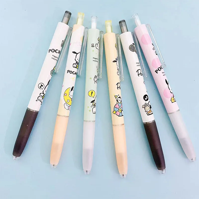 Imagem -03 - Sanrio Pochacco Desenhos Animados Kawaii Push Gel Pen Criativo Escola Estudantes Escritório Papelaria Aprendizagem Presentes Novo 0.5 mm 24 Pcs