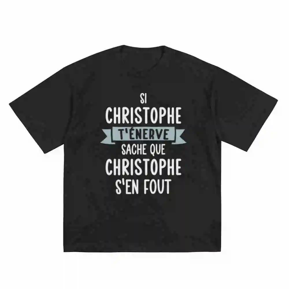 Christophe First Name Personalized Short Sleeve Tee 100% Cotton T-Shirt
