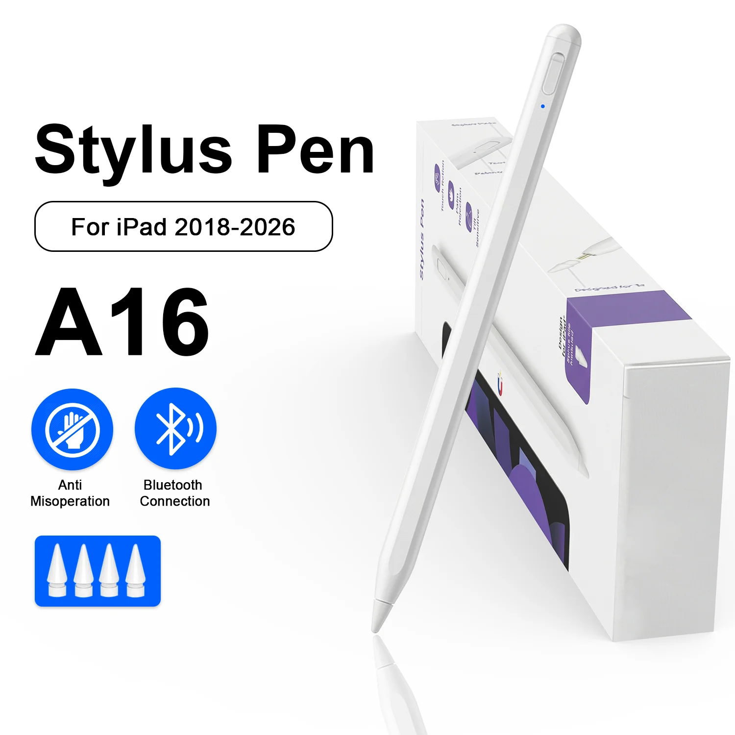

Стилус для Apple Pencil iPad 11-го поколения A16, Air 11 M4 M3 M2, Pro 13 M5, 12.9, 10, 9, 9-го, 10-го поколения, Mini 6, 7, 10.9, сенсорные ручки