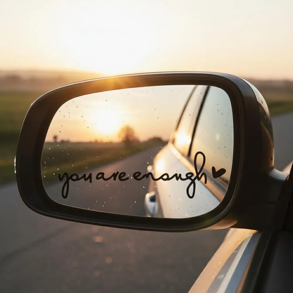 You Are Enough Car Makeup Mirror Sticker Rearview Mirror Princess Sticker Accessories Mirror Passenger Decoration Decoratio S1F3