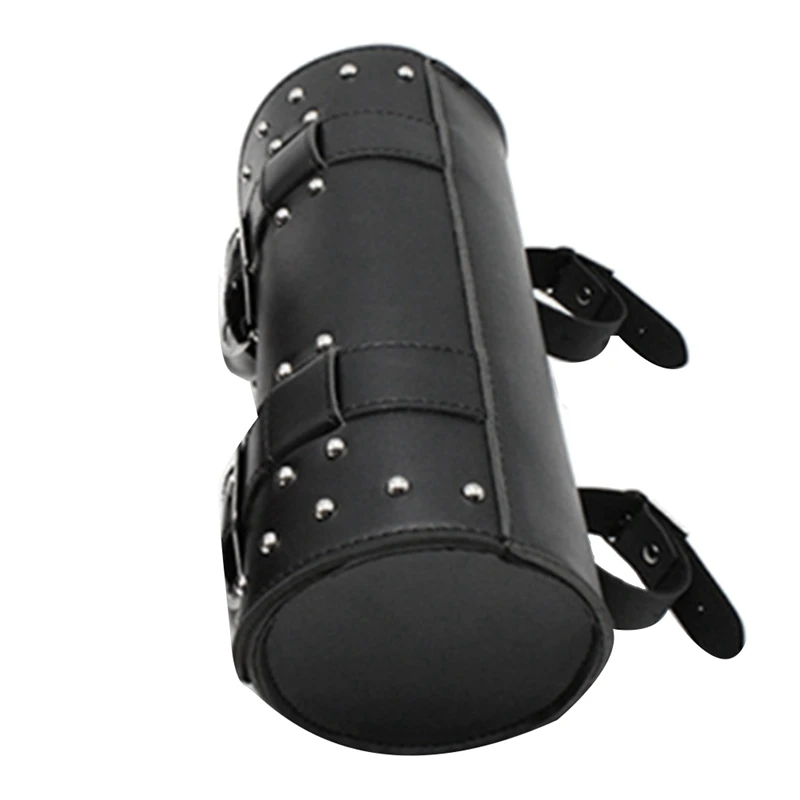 Universal Motorcycle PU Leather Tool Bag Front Fork Handlebar Saddlebag Roll Barrel Racing Tail Barrel Storage