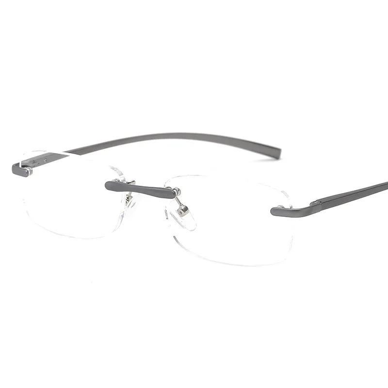 Plus Reading Glasses Men Rimless Alloy Frame Luxury Presbyopic Glasses Magnifing Presbyopia Clear Glasses +1.0 1.5 4.0