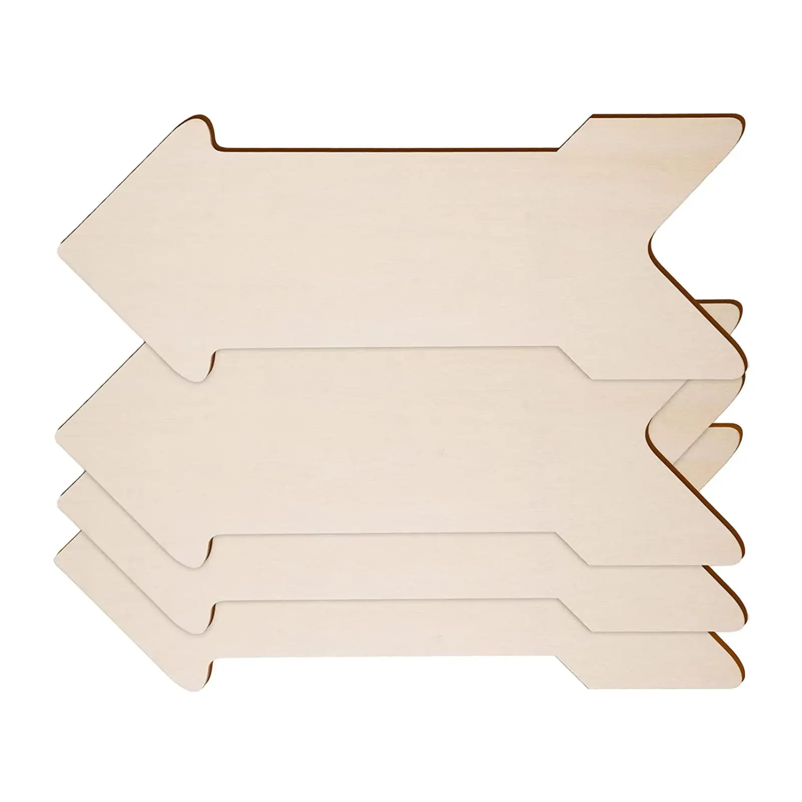 4x Unfinished Wood Sign Wooden Slices Creative Ornaments Drawing Blank Plaque for Home Bar Holiday Pathway Marker Street Sign