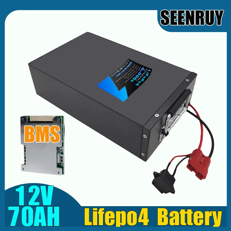 12V 70AH Lifepo4 Battery LFP with BMS 80A 100A for Electric Wheelchair Portable Power Station Home Energy Storage