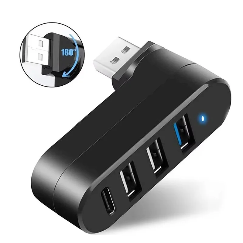 USB 3.0 Hub Splitter 180° Rotatable USB Multiple Expander USB High Speed Data Transfer For Computer Laptop MacBook Accessories