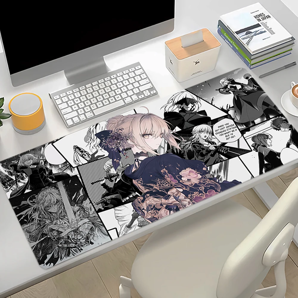 Anime Mouse Pad Fate/Grand Order Saber Non-slip Rubber Desk Mat Kawaii Girl Mouse Pad Gaming Keyboard Mat XXL Mousepad