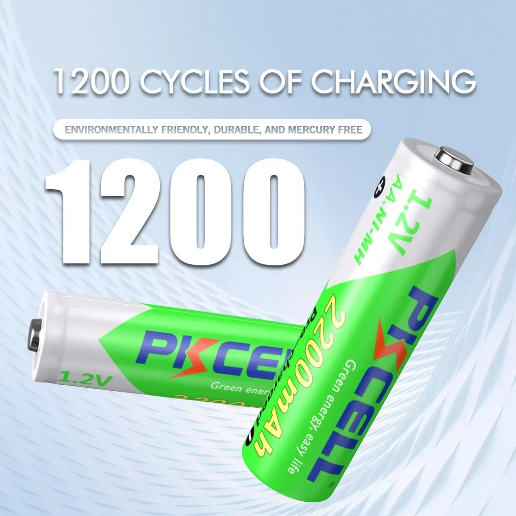 10PCS PKCELL AA 2200mAh battery 1.2V NI-MH aa Rechargeable Batteries 2A precharge LSD Batteries Ni-MH for Camera toys Parts