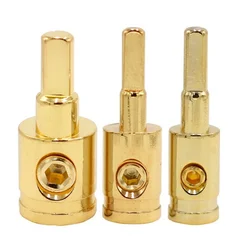 Car Speaker Wire Gauge Reducer 0GA 4GA 8GA Audio Amp Input Adapter Brass Amplifier Connection Terminal